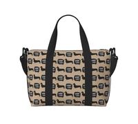 VOSERY Borsa da viaggio, bassotto cucciolo di cane n. 1015, borsa da weekender, borsone da donna, borsa da viaggio essenziale per lo sport, borsa da palestra per uomini, borsa da viaggio per oggetti