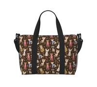 VOSERY Borsa da viaggio, borsa da viaggio Artsy con gatti dipinti carini, borsone da donna, borsa da viaggio essenziale per sport, palestra, borsa da uomo, borsa da viaggio per oggetti personali