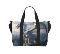 VOSERY Borsa da viaggio, borsa da viaggio con drago bianco montagna, borsone da donna, borsa da viaggio essenziale per lo sport, borsa da palestra per uomo, borsa da viaggio per oggetti personali