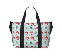 VOSERY Borsa da viaggio, borsa da viaggio con gamberetti rossi ed erba verde, borsone da donna, borsa da viaggio essenziale per lo sport, borsa da palestra per gli uomini, borsa da viaggio per oggetti