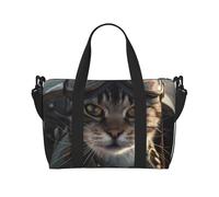 VOSERY Borsa da viaggio, borsa da viaggio con gatto pilota in aereo vintage, borsone da donna, borsa da viaggio essenziale per sport, palestra, borsa da uomo, borsa da viaggio per oggetti personali