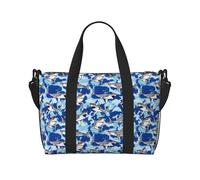 VOSERY Borsa da viaggio, borsa da viaggio con grande squalo bianco con occhiali, borsone da donna, borsa da viaggio essenziale per lo sport, borsa da palestra per uomini, borsa da notte borsa per