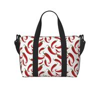VOSERY Borsa da viaggio, borsa da viaggio con peperoncino rosso, borsone da donna, borsa da viaggio essenziale per lo sport, borsa da palestra per gli uomini, borsa da notte borsa per oggetti