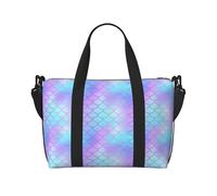 VOSERY Borsa da viaggio, borsa da viaggio con scala di pesce blu rosa borsa da viaggio borsone da donna, borsa da viaggio essenziale per lo sport, borsa da palestra per gli uomini, borsa da notte