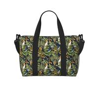 VOSERY Borsa da viaggio, borsa da viaggio con simpatico tucano, cacatua e bucero, borsone da donna, borsa da viaggio essenziale per sport, palestra, borsa da uomo, borsa da viaggio per oggetti