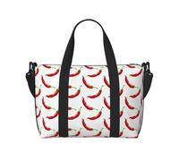 VOSERY Borsa da viaggio, borsa da viaggio con stampa peperoncino rosso, borsone da donna, borsa da viaggio essenziale per lo sport, borsa da palestra per gli uomini, borsa da notte borsa per oggetti