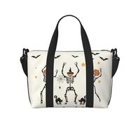 VOSERY Borsa da viaggio, borsa da viaggio con teschio divertente che danza di Halloween, borsa da viaggio da donna, borsa da viaggio essenziale per lo sport, borsa da palestra per gli uomini, borsa da