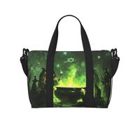 VOSERY Borsa da viaggio, borsa da viaggio per Halloween con strega della foresta verde, borsone da donna, borsa da viaggio essenziale per lo sport, borsa da palestra per gli uomini, borsa da notte
