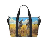 VOSERY Borsa da viaggio, divertente borsa da viaggio con asino in campagna, borsone da donna, borsa da viaggio essenziale per lo sport, borsa da palestra per gli uomini, borsa da notte borsa per