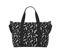 VOSERY Borsa da viaggio, dolce lucertola, bianco-nero, borsa per il fine settimana, borsa per il bagaglio da donna, accessori da viaggio, sport, sacca da ginnastica da uomo, borsa da notte, borsa per