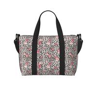 VOSERY Borsa da viaggio, graziosa borsa da viaggio con leopardo rosa, borsone da donna, borsa da viaggio essenziale per lo sport, borsa da palestra per gli uomini, borsa da notte borsa per oggetti