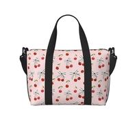 VOSERY Borsa da viaggio, graziosa borsa da viaggio con papillon a bacca rossa, borsone da donna, borsa da viaggio essenziale per lo sport, borsa da palestra per gli uomini, borsa da notte borsa per