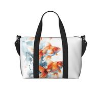 VOSERY Borsa da viaggio, tre pesci rossi acquerello splash borsa da weekend borse da viaggio per donne, borsa da viaggio essenziale per lo sport borsa da palestra per gli uomini, borsa da notte borsa