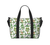 VOSERY Borsa da viaggio, zebra giraffa palma tropicale borsa da weekender borsa da viaggio per donne, borsa da viaggio essenziale per lo sport borsa da palestra per gli uomini, borsa da notte borsa