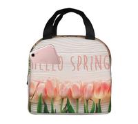 VOSERY Borsa per il pranzo, borsa per il pranzo per donne e uomini adulti, borsa termica Hello Spring, borsa termica per il pranzo, a prova di perdite, riutilizzabile, grande capacità, per lavoro