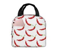 VOSERY Borsa per il pranzo, borsa per il pranzo per donne e uomini adulti, borsa termica per il pranzo rosso pepe, a prova di perdite, riutilizzabile, grande capacità, per lavoro, ufficio, picnic