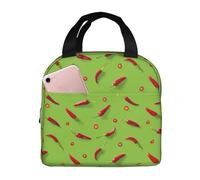 VOSERY Borsa per il pranzo, borsa per il pranzo per donne e uomini adulti, borsa termica verde pepe, a prova di perdite, riutilizzabile, grande capacità, per lavoro, ufficio, picnic, viaggi