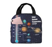 VOSERY Borsa per il pranzo, borsa per il pranzo, per donne e uomini, adulti, diagramma delle temperature del sistema solare, borsa termica isolata, a prova di perdite, riutilizzabile, grande capacità