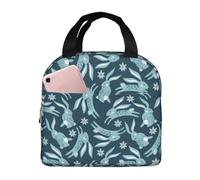 VOSERY Borsa per il pranzo, borsa per il pranzo, per donne e uomini, adulti, divertente coniglietto, borsa termica per il pranzo, a prova di perdite, riutilizzabile, grande capacità, per lavoro