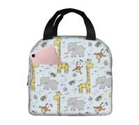VOSERY Borsa per il pranzo, borsa per il pranzo per donne e uomini adulti, giraffa scimmia_Una borsa termica per il pranzo, a prova di perdite, riutilizzabile, grande capacità, per lavoro, ufficio