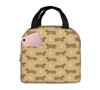 VOSERY Borsa per il pranzo, borsa termica per il pranzo, per donne e uomini adulti, bassotto cane cucciolo n. 1047, borsa termica per il pranzo, a prova di perdite, riutilizzabile, grande capacità