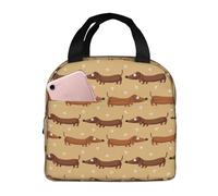 VOSERY Borsa per il pranzo, borsa termica per il pranzo, per donne e uomini adulti, bassotto cane cucciolo n. 1049, borsa termica per il pranzo, a prova di perdite, riutilizzabile, grande capacità