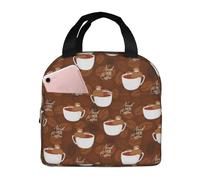 VOSERY Borsa per il pranzo, borsa termica per il pranzo, per donne e uomini adulti, bradipi orsi in tazza di caffè, borsa termica per il pranzo, a prova di perdite, riutilizzabile, grande capacità
