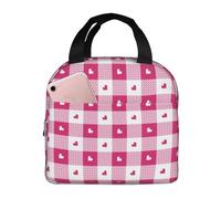 VOSERY Borsa per il pranzo, borsa termica per il pranzo, per donne e uomini, adulti, colore rosa acceso, a forma di cuore, borsa termica per il pranzo, a prova di perdite, riutilizzabile, grande