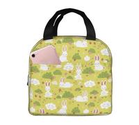 VOSERY Borsa per il pranzo, borsa termica per il pranzo, per donne e uomini, adulti, con coniglietto pasquale, borsa termica, a prova di perdite, riutilizzabile, grande capacità, per lavoro, ufficio