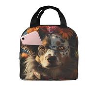 VOSERY Borsa per il pranzo, borsa termica per il pranzo, per donne e uomini, adulti, con corona di fiori, borsa termica per il pranzo, a prova di perdite, riutilizzabile, grande capacità, per lavoro