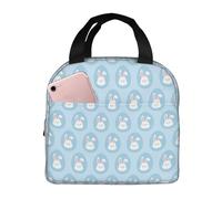 VOSERY Borsa per il pranzo, borsa termica per il pranzo, per donne e uomini adulti, con simpatico coniglietto in stile cartone animato, borsa termica per il pranzo, a prova di perdite, riutilizzabile