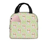 VOSERY Borsa per il pranzo, borsa termica per il pranzo, per donne e uomini, adulti, con simpatico coniglietto in stile cartone animato, borsa termica per il pranzo, a prova di perdite, riutilizzabile