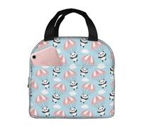 VOSERY Borsa per il pranzo, borsa termica per il pranzo, per donne e uomini, adulti, con simpatico panda che vola nel cielo, borsa termica per il pranzo, a prova di perdite, riutilizzabile, grande