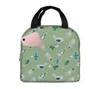 VOSERY Borsa per il pranzo, borsa termica per il pranzo, per donne e uomini, adulti, con simpatico uccellino in stile cartone animato, borsa termica per il pranzo, a prova di perdite, riutilizzabile