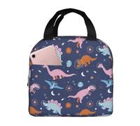 VOSERY Borsa per il pranzo, borsa termica per il pranzo, per donne e uomini, adulti, con stampa di dinosauri, borsa termica termica, a prova di perdite, riutilizzabile, grande capacità, per lavoro