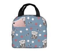 VOSERY Borsa per il pranzo, borsa termica per il pranzo, per donne e uomini, adulti, con stampa di orso e stelle, borsa termica per il pranzo, a prova di perdite, riutilizzabile, grande capacità, per