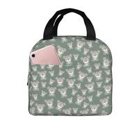 VOSERY Borsa per il pranzo, borsa termica per il pranzo, per donne e uomini, adulti, con stampa di orso carino, borsa termica verde, a prova di perdite, riutilizzabile, grande capacità, per lavoro