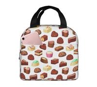 VOSERY Borsa per il pranzo, borsa termica per il pranzo, per donne e uomini, adulti, con stampa di torte al cioccolato, borsa termica per il pranzo, a prova di perdite, riutilizzabile, grande capacità
