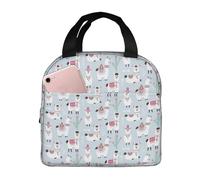 VOSERY Borsa per il pranzo, borsa termica per il pranzo, per donne e uomini, adulti, esotica, divertente, simpatica, con cactus, borsa termica per il pranzo, a prova di perdite, riutilizzabile, grande