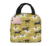 VOSERY Borsa per il pranzo, borsa termica per il pranzo, per donne e uomini, adulti, minimalista dipinto, con cavaliere, borsa termica per il pranzo, a prova di perdite, riutilizzabile, grande