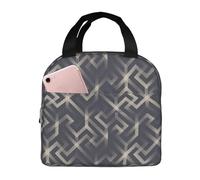 VOSERY Borsa per il pranzo, borsa termica per il pranzo, per donne e uomini, adulti, motivo geometrico labirinto, borsa termica per il pranzo, a prova di perdite, riutilizzabile, grande capacità, per