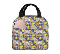 VOSERY Borsa per il pranzo, borsa termica per il pranzo, per donne e uomini, adulti, stile siciliano, borsa termica per il pranzo, a prova di perdite, riutilizzabile, grande capacità, per lavoro
