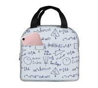 VOSERY Borsa per il pranzo, borsa termica per il pranzo, per donne e uomini, per adulti, con equazione matematica, borsa termica per il pranzo, a prova di perdite, riutilizzabile, grande capacità, per