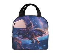 VOSERY Borsa per il pranzo, borsa termica per il pranzo, per donne, uomini e adulti, cielo stellato, femmina, cavaliere tigre, borsa termica per il pranzo, a prova di perdite, riutilizzabile, grande