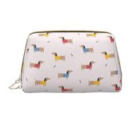 VOSERY Borsa per il trucco, borsa cosmetica da viaggio da donna, borsa per trucco di grande capacità, organizer per trucchi, cucciolo di cane bassotto n. 1045, borsa per il trucco, custodia per trucco