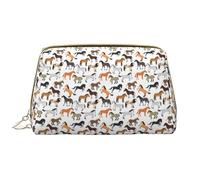 VOSERY Borsa per il trucco, borsa cosmetica da viaggio da donna, borsa per trucco di grande capacità, organizer per trucco con simpatico motivo cavallo_B, borsa per il trucco carina, custodia per