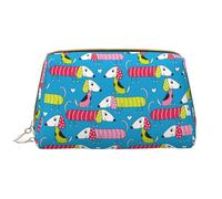 VOSERY Borsa per il trucco, borsa cosmetica da viaggio da donna, borsa per trucco di grande capacità, organizer per trucchi, cucciolo di bassotto n. 1011, borsa per il trucco, custodia per trucco in