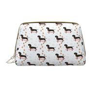 VOSERY Borsa per il trucco, borsa cosmetica da viaggio da donna, borsa per trucco di grande capacità, organizer per trucchi, cucciolo di bassotto n. 1061, borsa per il trucco, custodia per trucco in