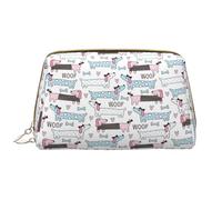 VOSERY Borsa per il trucco, borsa cosmetica da viaggio da donna, borsa per trucco di grande capacità, organizer per trucchi, cucciolo di bassotto n. 1016, borsa per il trucco, custodia per trucco in