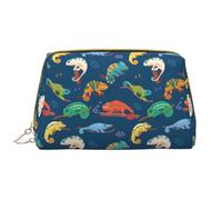 VOSERY Borsa per il trucco, borsa da viaggio per articoli da toeletta da donna, organizer per trucchi di grande capacità, colorata e carina lucertola camaleonteon_una borsa per il trucco, custodia per